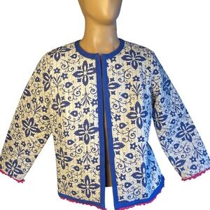 Boden Ariana Quilted Open Cardigan Jacket Size 14